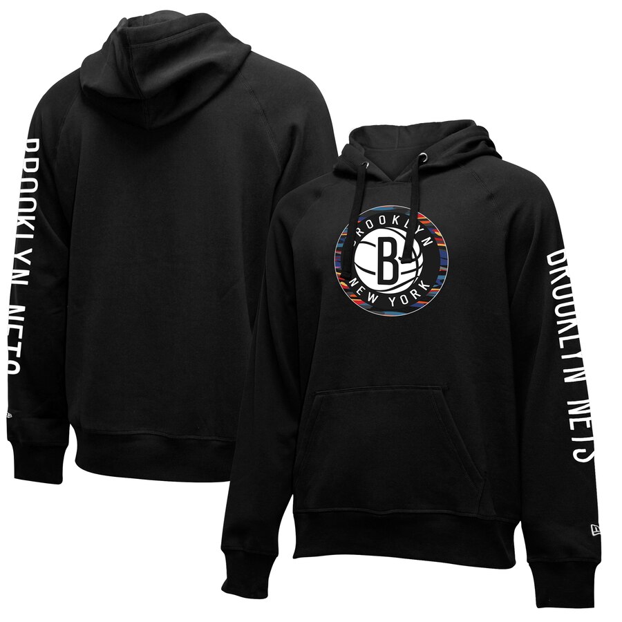 NBA Brooklyn Nets New Era 201920 City Edition Pullover Hoodie Black->los angeles lakers->NBA Jersey